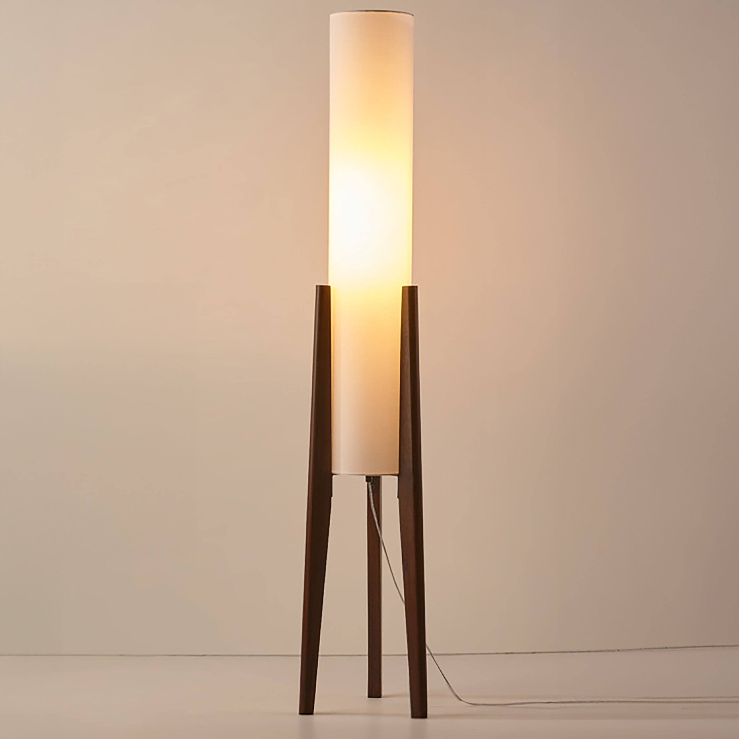 Liora Walnut Solid Wood Floor Lamp With Soft Fabric Shade | Lersk