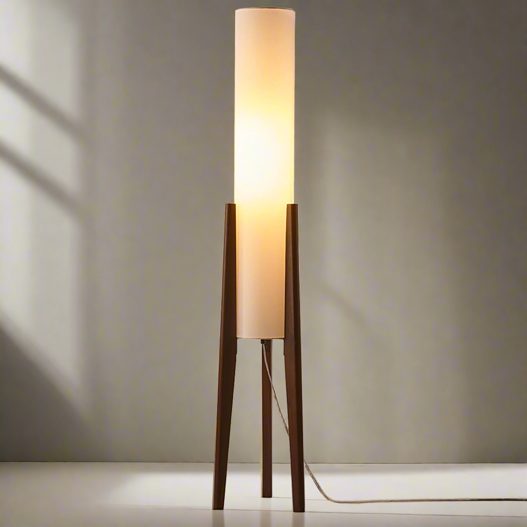 Liora Walnut Solid Wood Floor Lamp With Soft Fabric Shade | Lersk