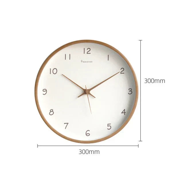 Luxwood Wall Clock Solid Wood Analog With Silent Movement