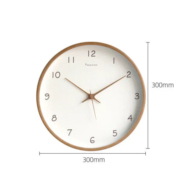 Luxwood Wanduhr Massivholz Analog mit Silent Movement | Lersk