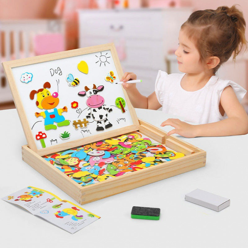 Pizarra magnética Montessori 2 en 1 para niños, juguete clásico Montessori de arte para juego creativo | Lersk