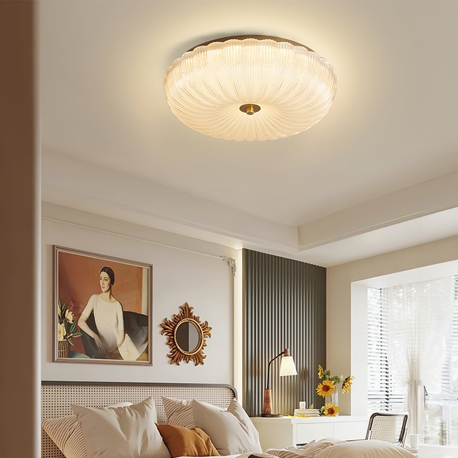 Nyra Ripple glasloftlampe | Slank moderne glød | Lersk