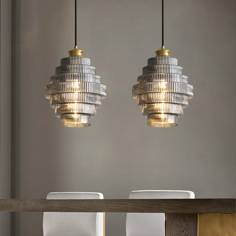 Elara Glass and Brass Bottle Pendant Lamp with Vintage Glow | Lersk