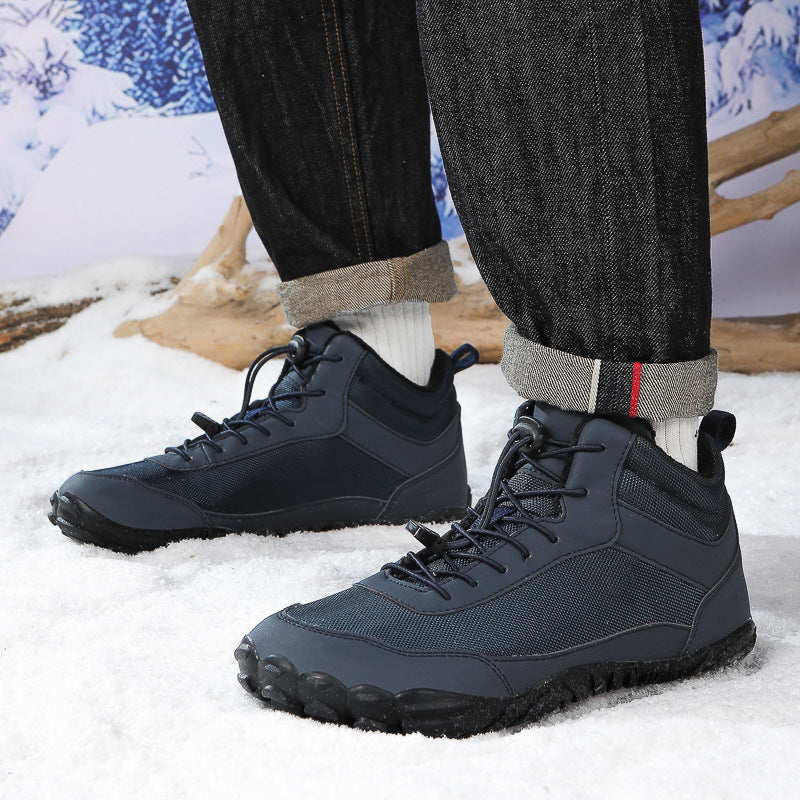 FrostStep Unisex Casual Høje Sne Støvler — Varme, Åndbare, Skridsikre, Vandtætte Barfodssko til Efterår og Vinter | Lersk