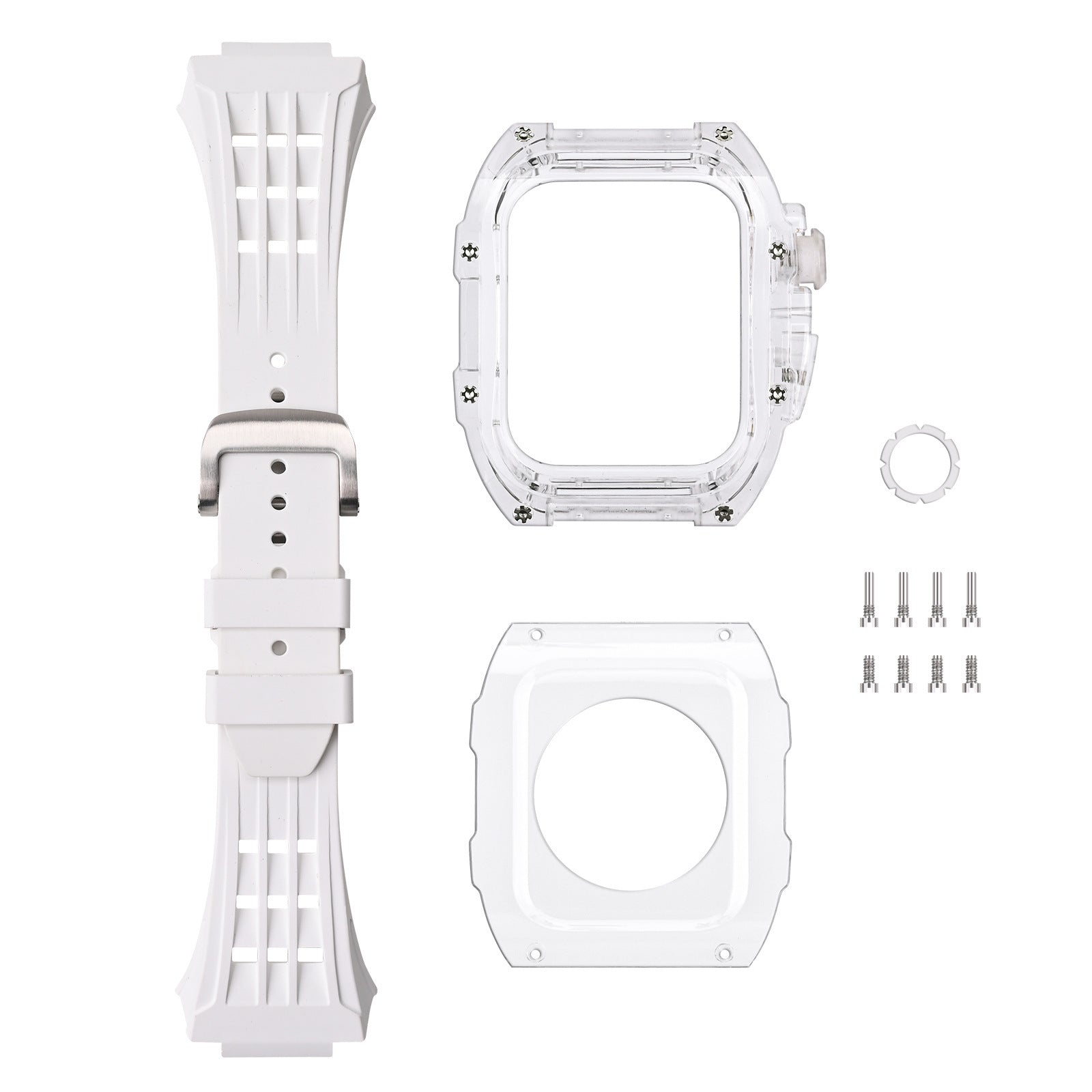 Velora V30 Glacier | Fluoro Rubber Band & Black Case Retrofit Kit For Apple Watch | Lersk