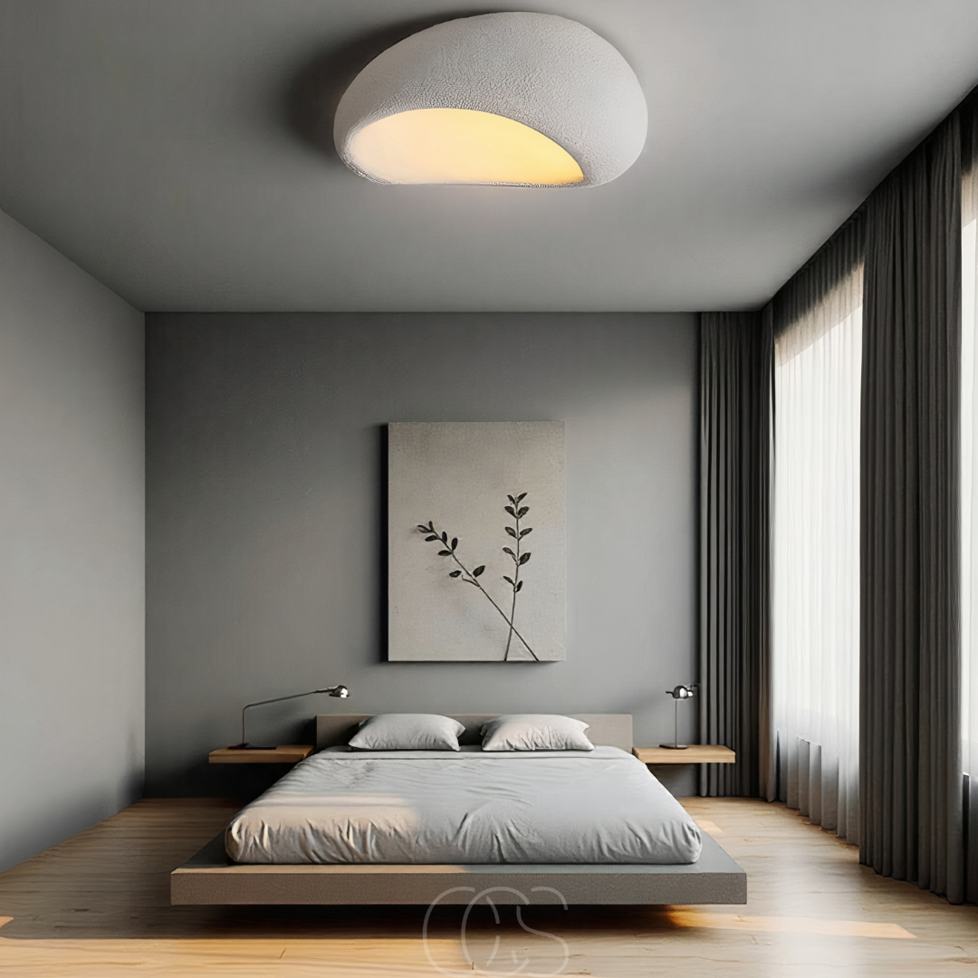 Wabi-Sabi Fabric Ceiling Lamp - Polyform & Resin | Lersk