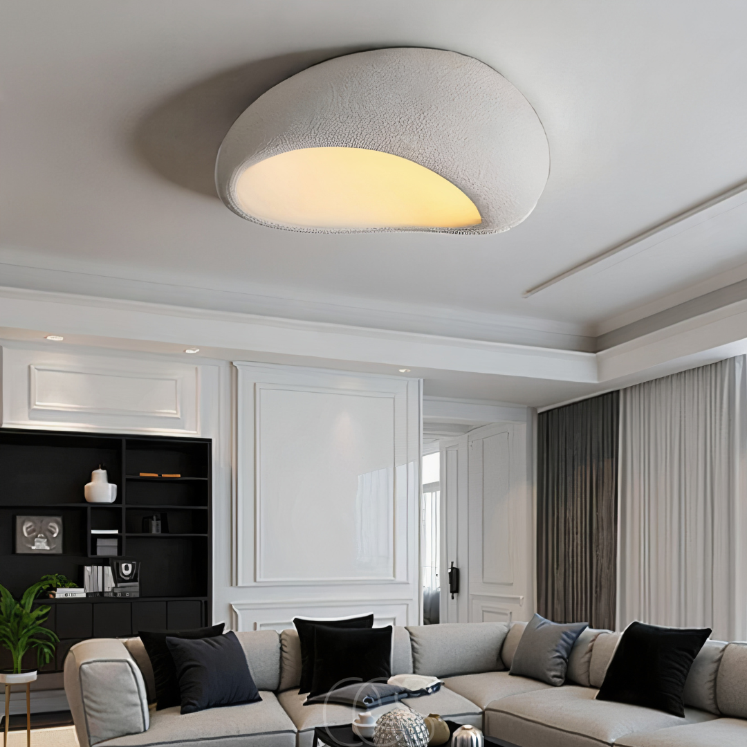 Wabi-Sabi Fabric Ceiling Lamp - Polyform & Resin | Lersk