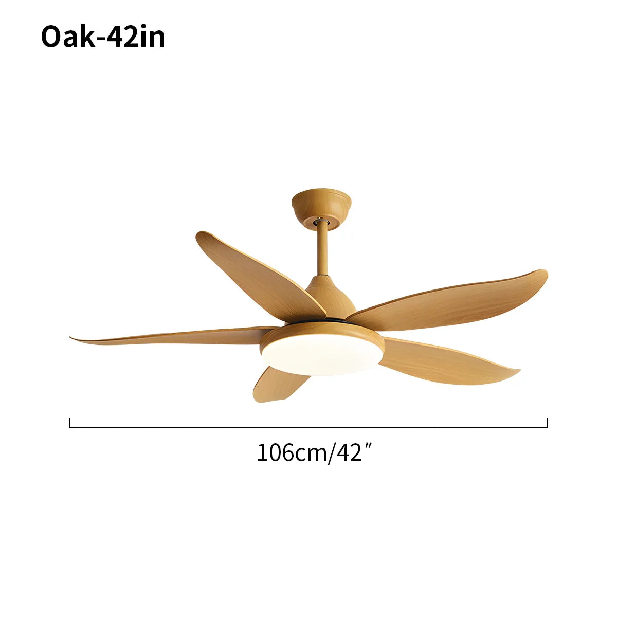Ventilador de techo contemporáneo de 5 aspas con lámpara | Lersk