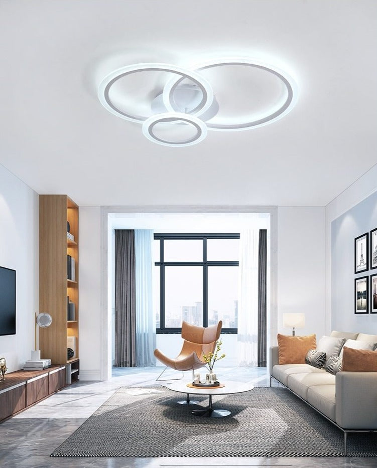 AuroraGlow Modern Dimmable White Flush Mount Ceiling Light | Lersk