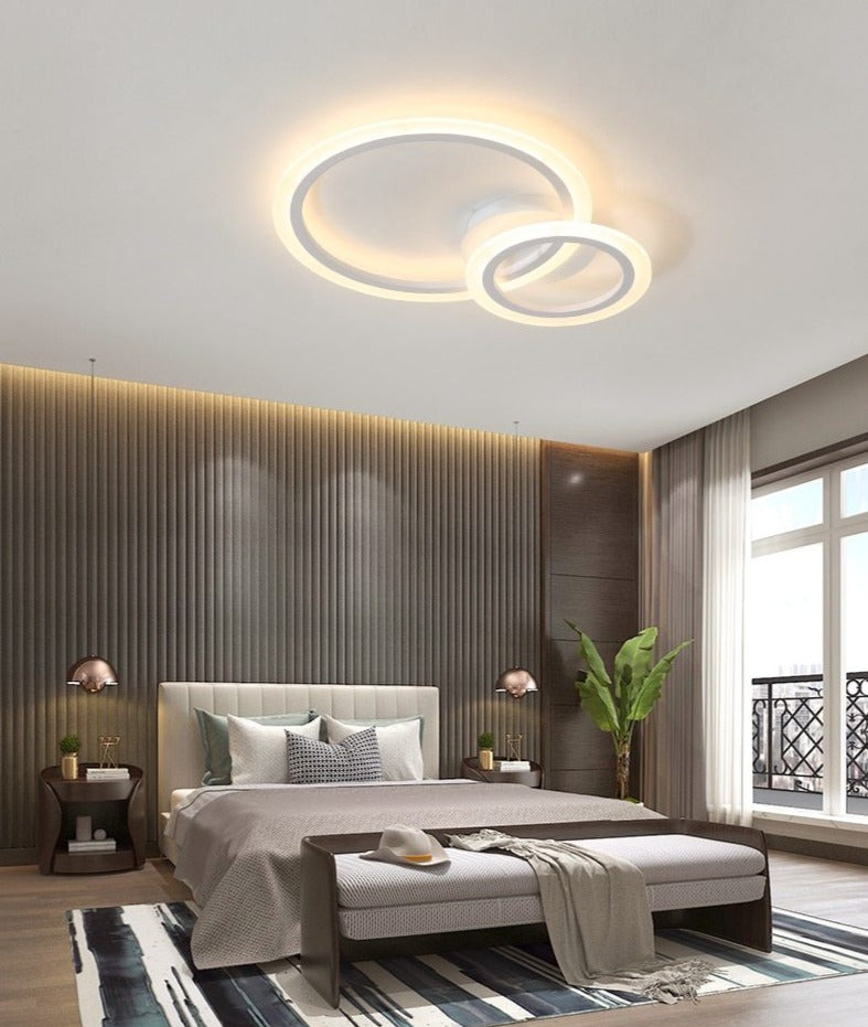 AuroraGlow Modern Dimmable White Flush Mount Ceiling Light | Lersk