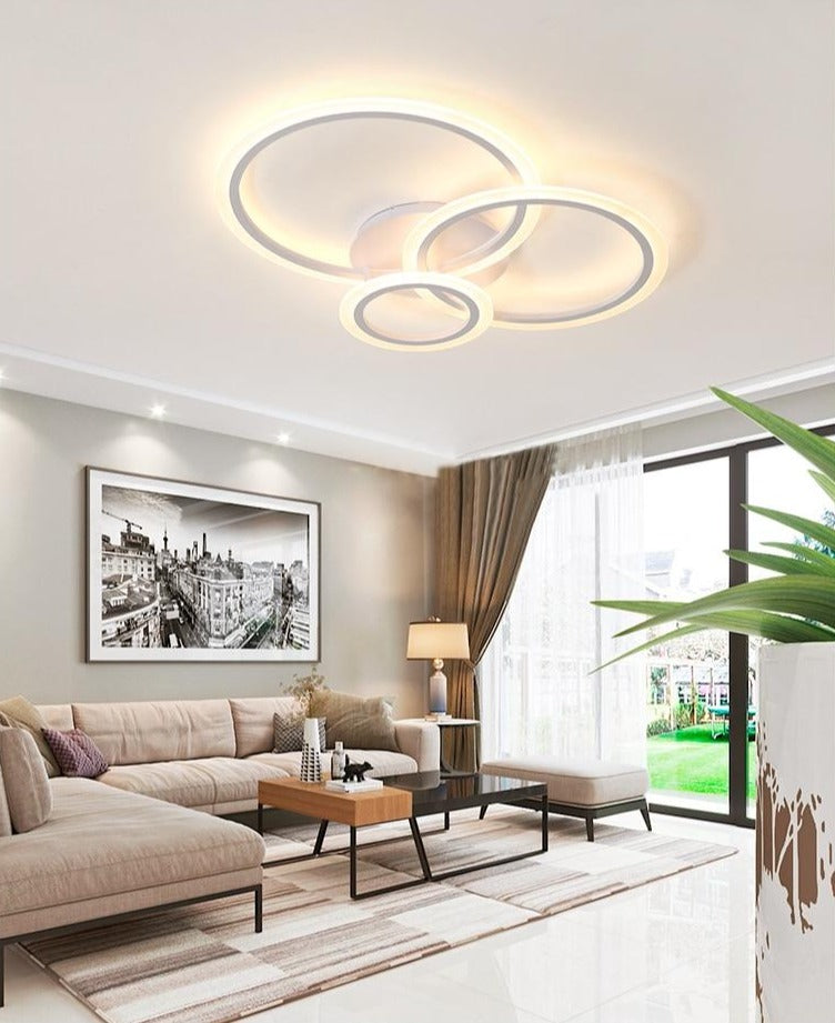 AuroraGlow Modern Dimmable White Flush Mount Ceiling Light | Lersk