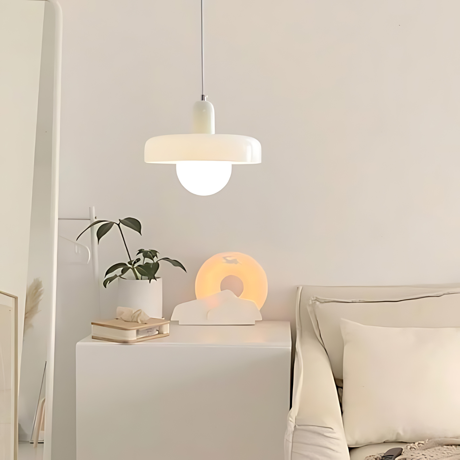NovaHalo Ceiling Pendant Light With Opal Halo Shade Modern | Lersk