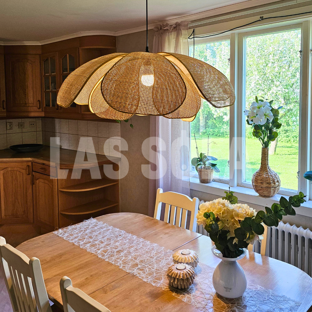 LumaNook Reed Wicker Pendant Light for Cozy Bedroom | Lersk