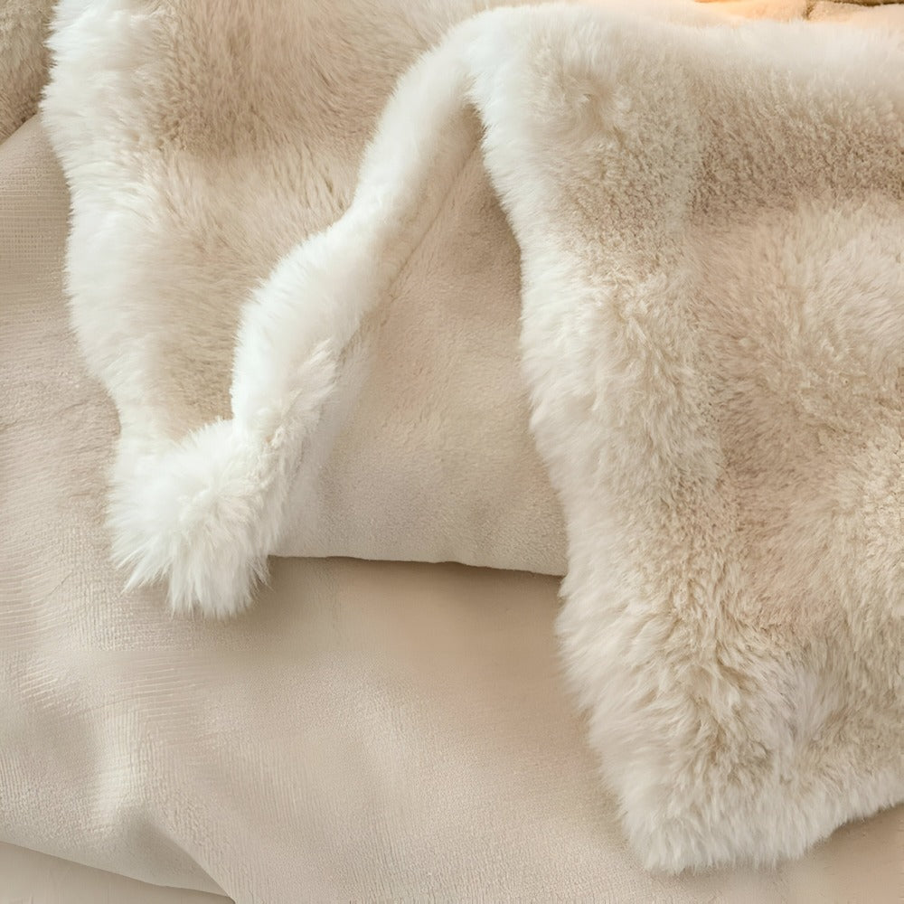 Coperta da viaggio in pelliccia sintetica soffice - Coperta in pile morbido e lavabile per casa e viaggio | Lersk