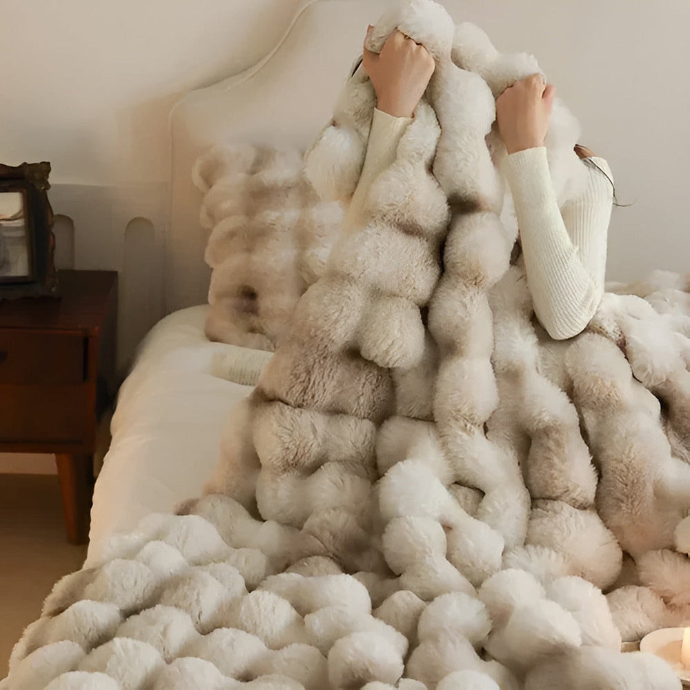 Coperta da viaggio in pelliccia sintetica soffice - Coperta in pile morbido e lavabile per casa e viaggio | Lersk