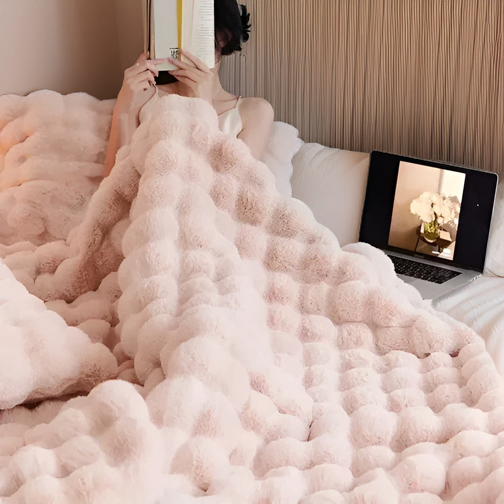 Coperta da viaggio in pelliccia sintetica soffice - Coperta in pile morbido e lavabile per casa e viaggio | Lersk