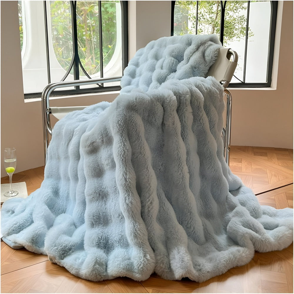 Coperta da viaggio in pelliccia sintetica soffice - Coperta in pile morbido e lavabile per casa e viaggio | Lersk