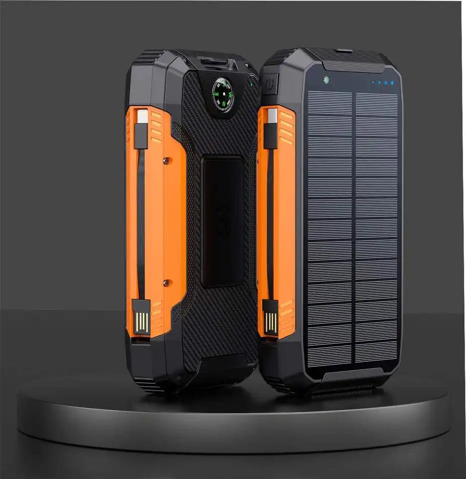 EclipseVolt 30.000mAh vandtæt solcelle-powerbank med 2 USB-porte og 5W Qi-pude | Lersk