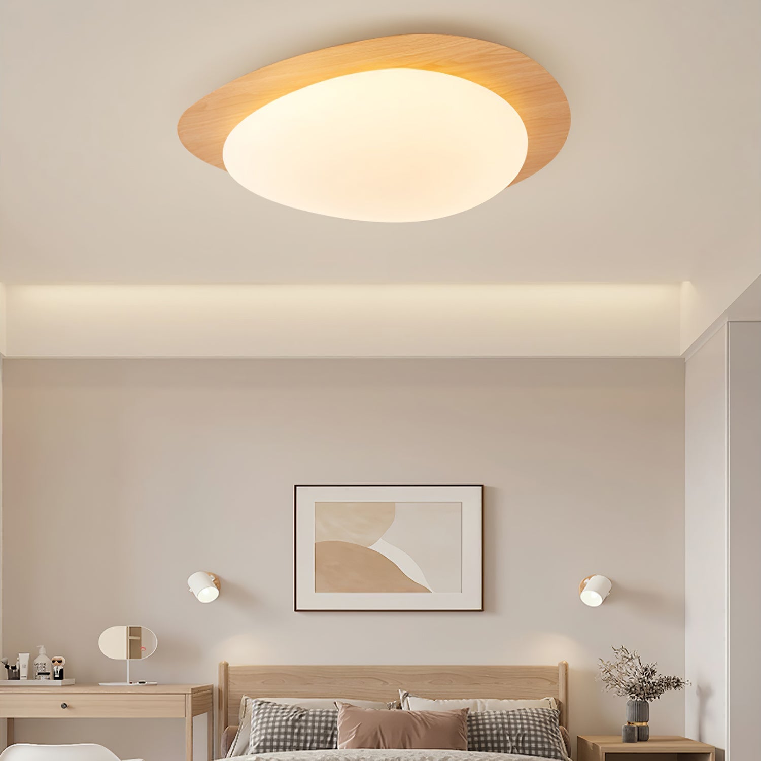 Luz de Teto NexaRipple Walnut Pebble com Brilho Quente | Lersk