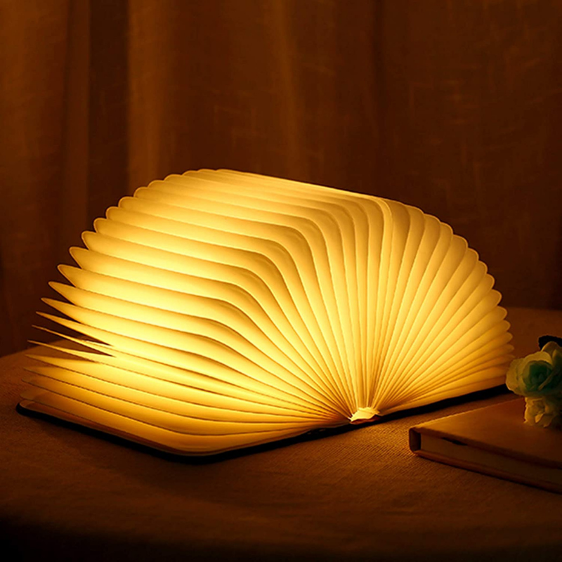 Lampe LED LyraLeaf Open Book pour table de chevet, lumière de lecture rechargeable et confortable | Lersk