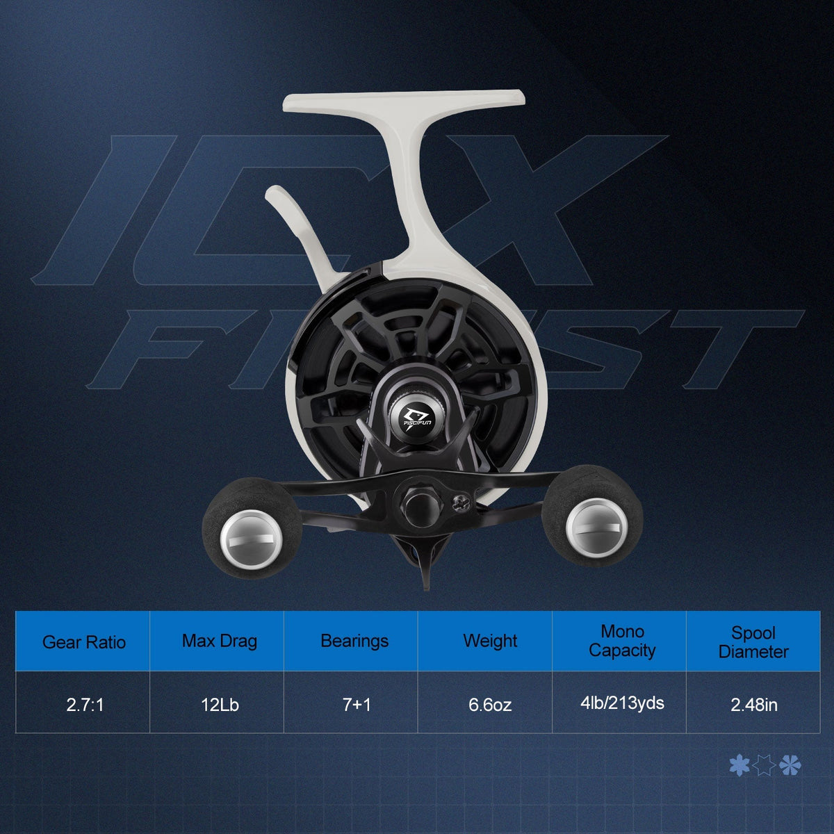 Piscifun ICX Frost Carbon Ice Fishing Reel, Magnetic Drop System,Large Spool Diameter