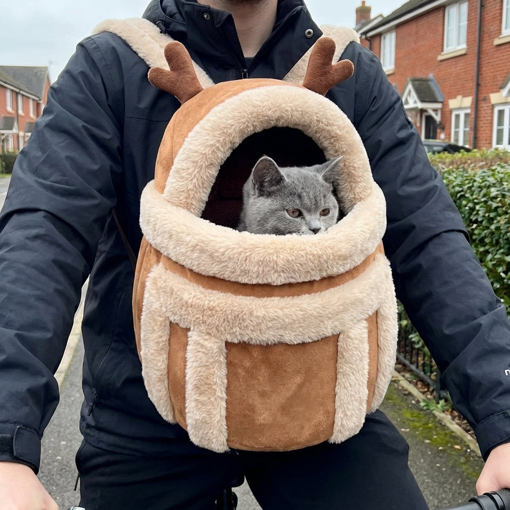 Plush Cat Carrier Bag With Dome Opening And Fleece Lining M And L Sizes | Lersk