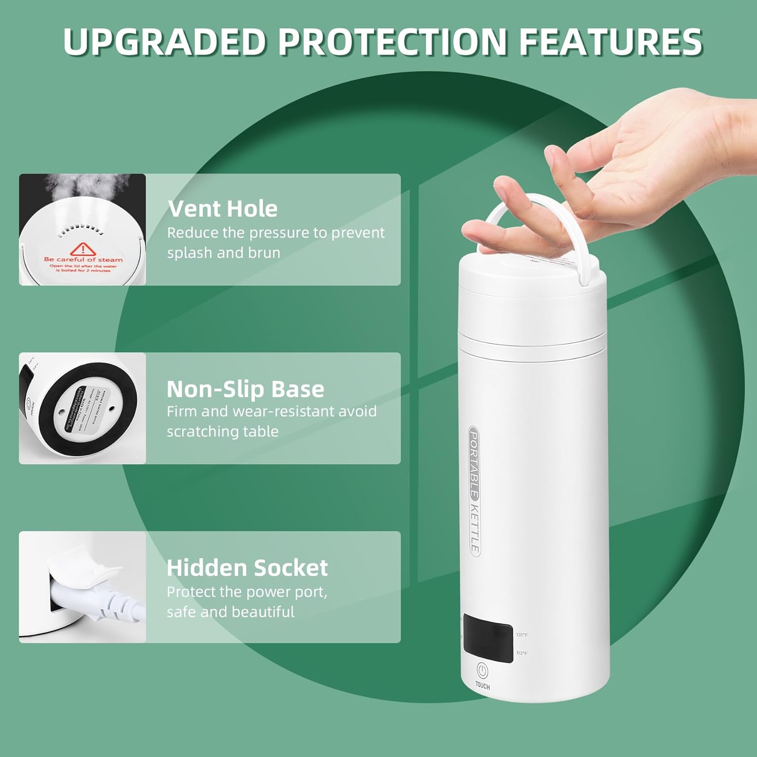Nomad Compact 1L elektrická cestovní konvice s automatickým vypnutím | Lersk