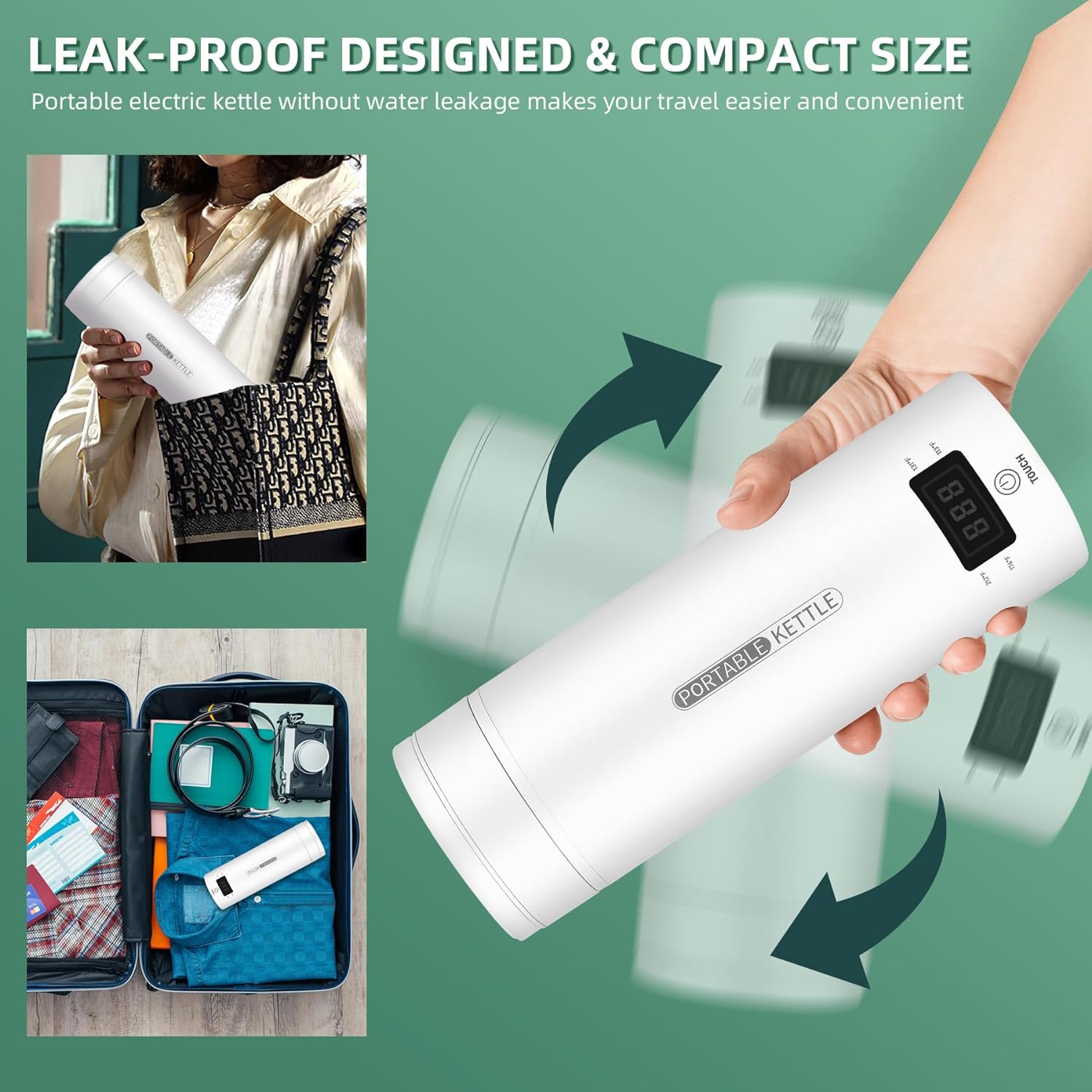 Nomad Compact 1L elektrická cestovní konvice s automatickým vypnutím | Lersk