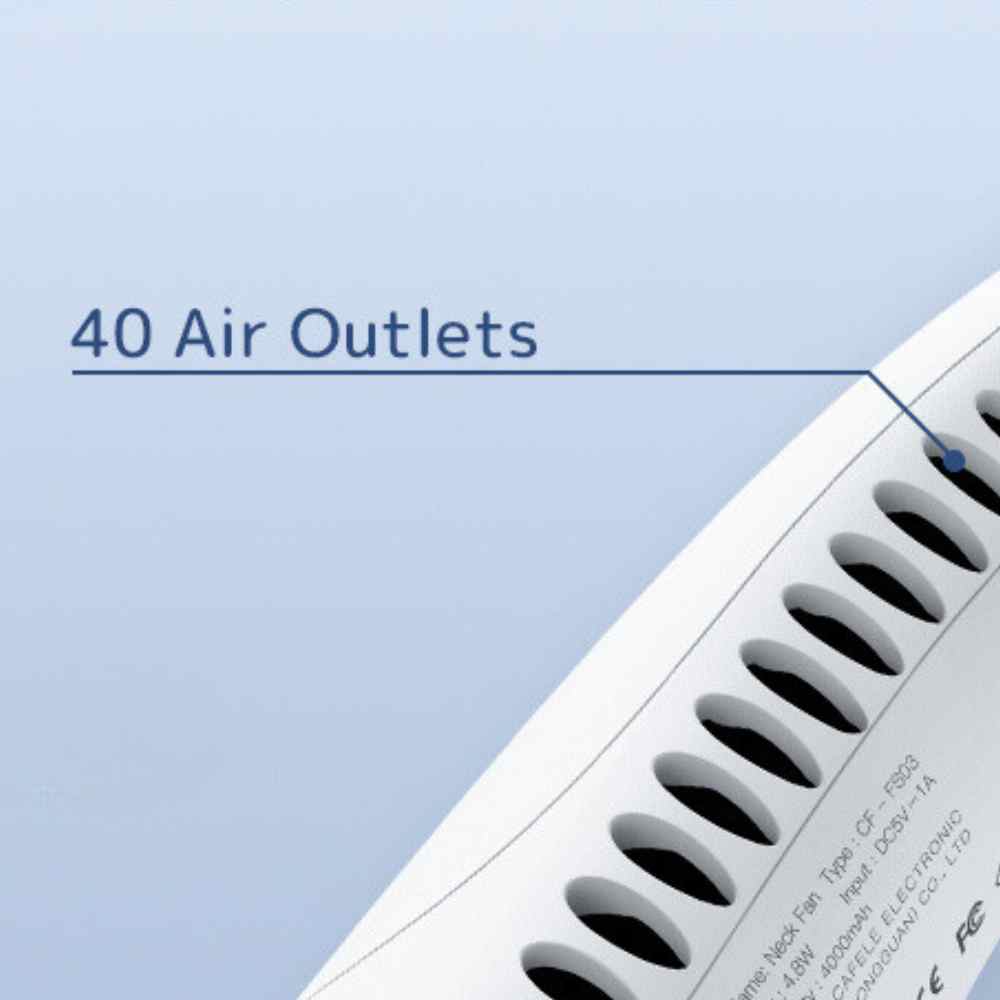 Bladeless Rechargeable Neck Fan, Silent 3-Speed 4000mAh | Lersk