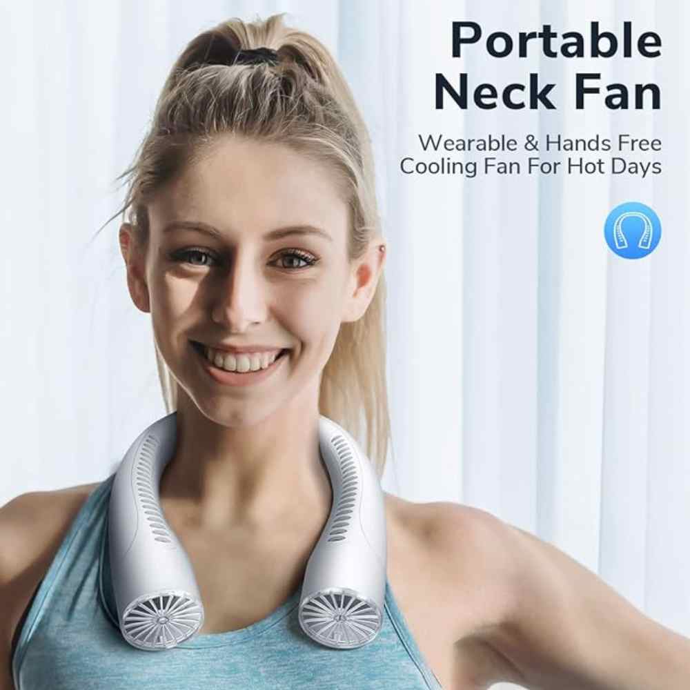 Bladeless Rechargeable Neck Fan, Silent 3-Speed 4000mAh | Lersk