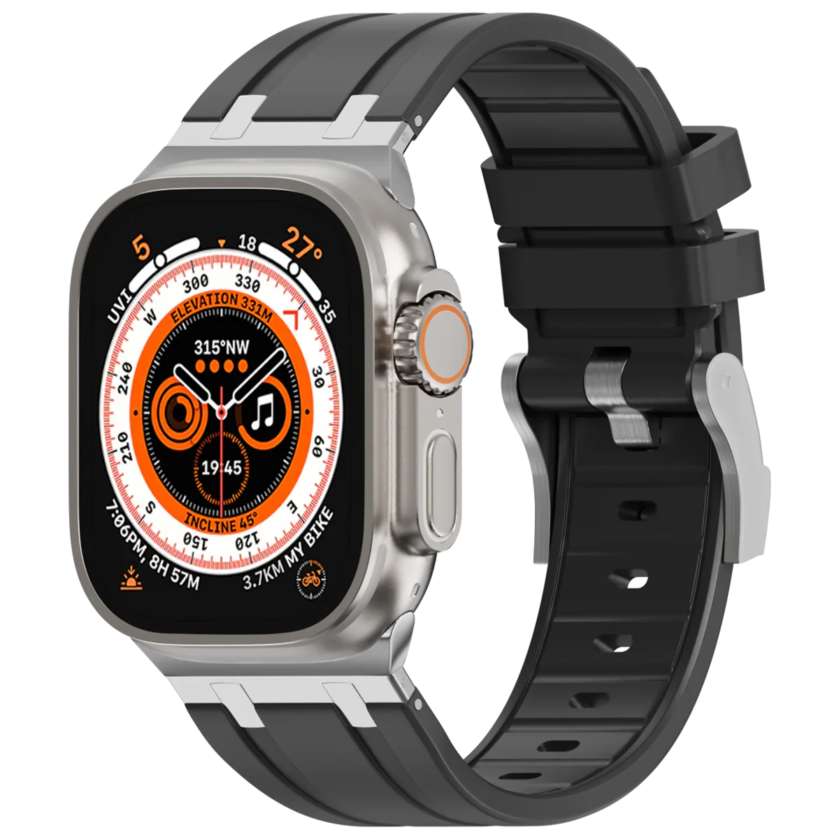 Deluxe Aurion kovová hlava silikonový řemínek pro Apple Watch | Lersk