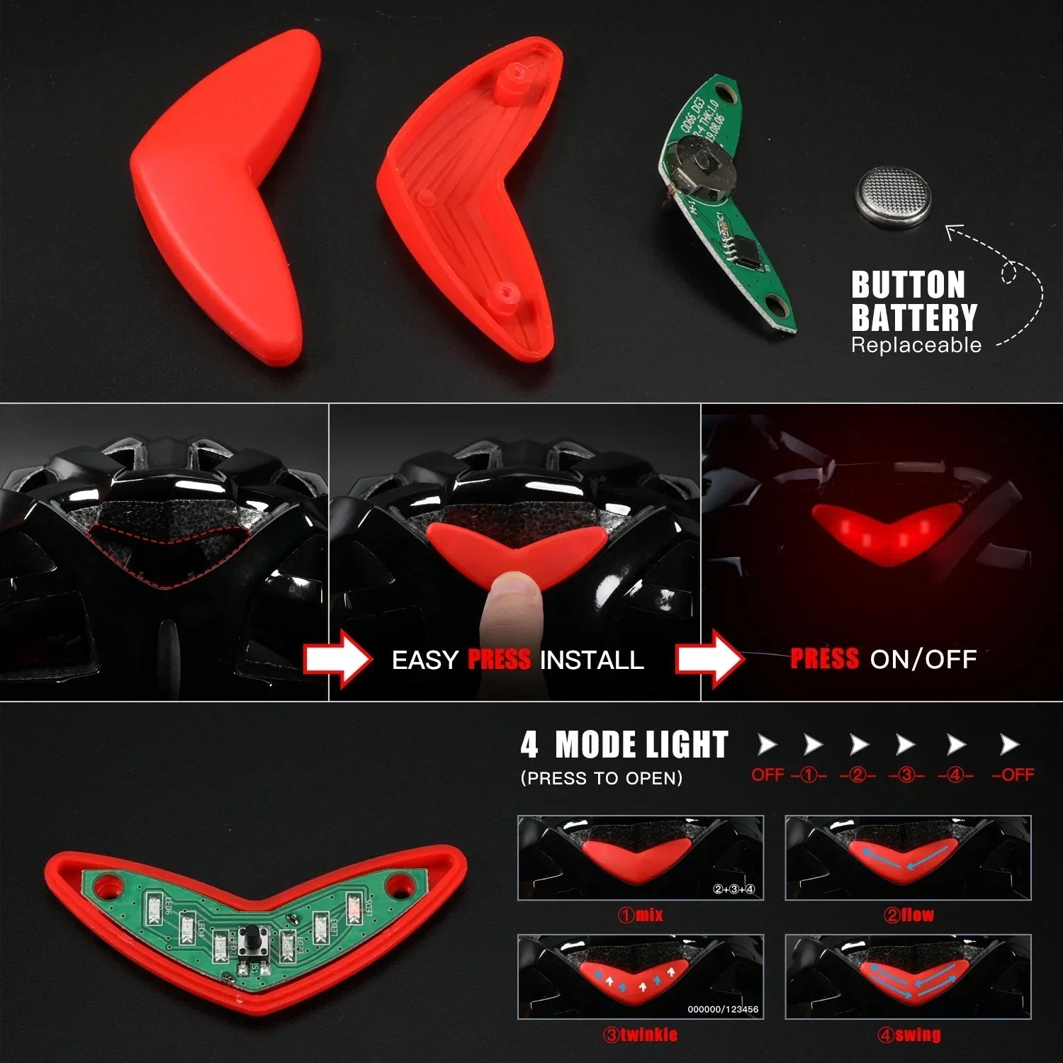 Casque de vélo unisexe léger Velora avec feu arrière LED | Lersk