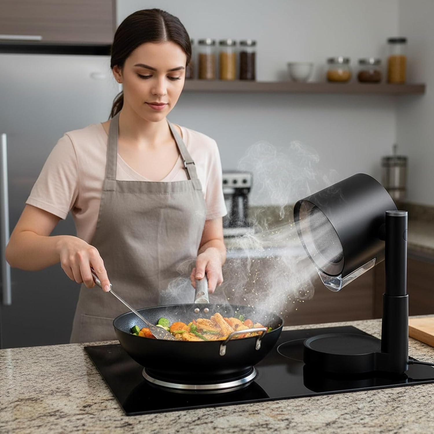 Portable Countertop Kitchen Range Hood Smoke Extractor Fan | Lersk