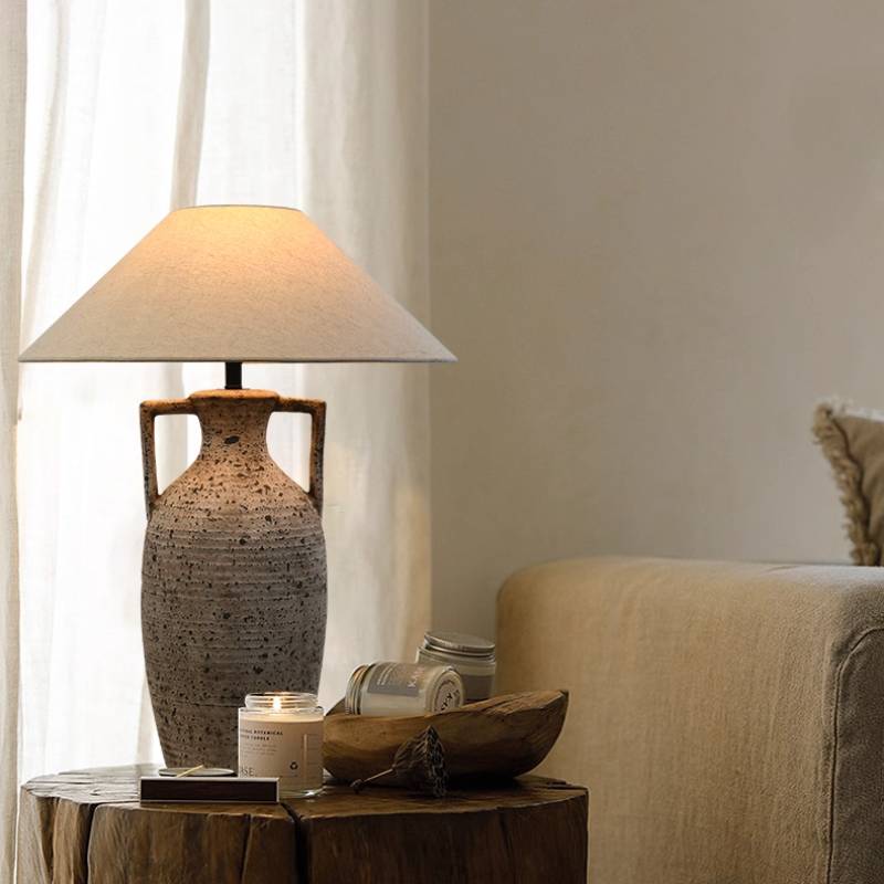 Textured Ceramic Table Lamp With Warm Ambient Lighting For Home Decor | Lersk