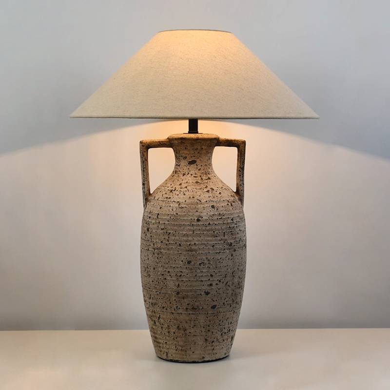 Textured Ceramic Table Lamp With Warm Ambient Lighting For Home Decor | Lersk