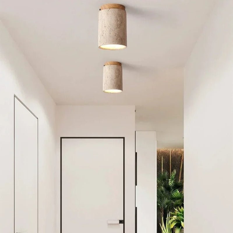 Recessed Travertine LED Chandelier Light – Elegant Natural Design with Soft Warm Glow and Metal Finish 8