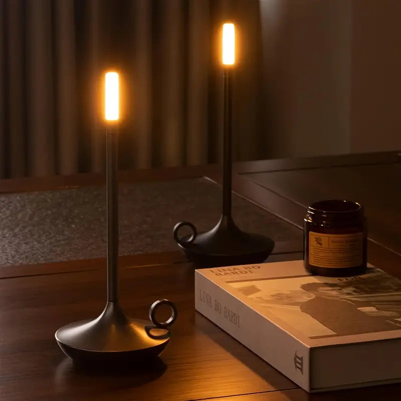 Genopladelig LumaCove Stearinlys-Stil LED Bordlampe Minimalistisk