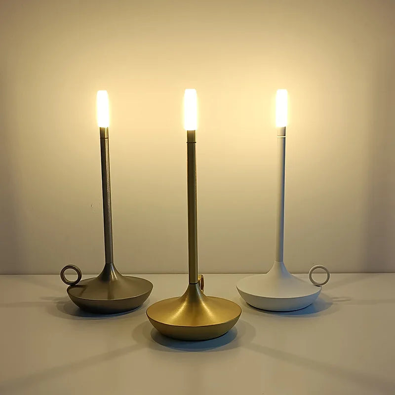 Genopladelig LumaCove Stearinlys-Stil LED Bordlampe Minimalistisk