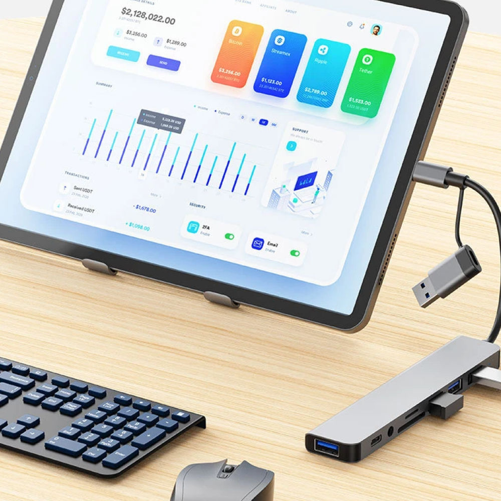 NexLink 8-Port USB & USB-C Multiport Adapter Converter | Lersk