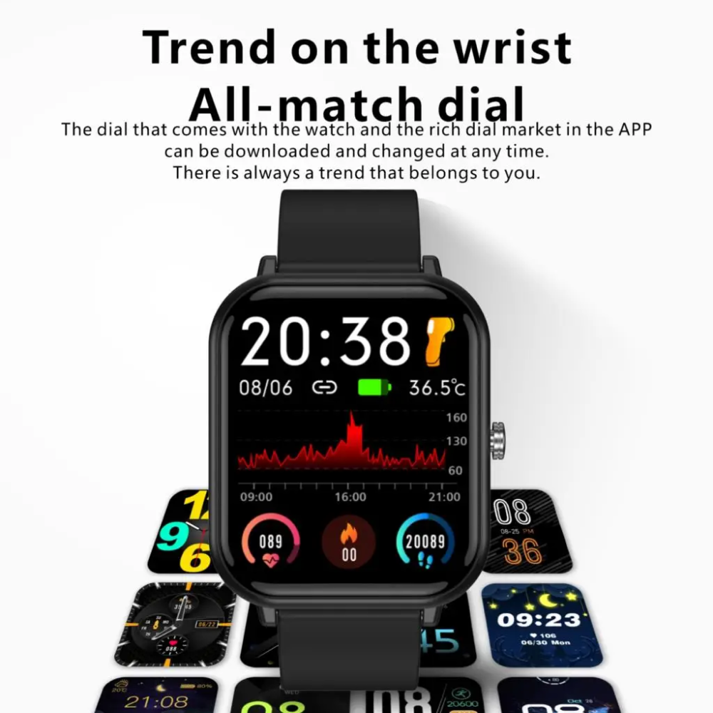 NexFit 2024 Sport Vandtæt Smartwatch til Blodtryk på Håndleddet til Android og iOS