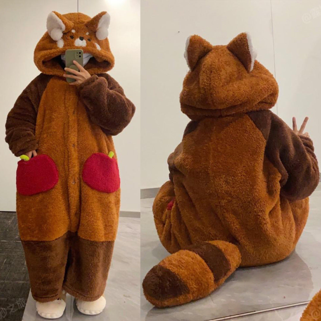 Cozy Cartoon Red Panda Pajama Set for Sleep and Comfort | Lersk