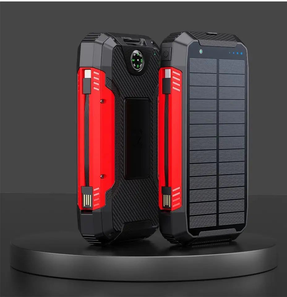 EclipseVolt 30.000mAh vandtæt solcelle-powerbank med 2 USB-porte og 5W Qi-pude | Lersk
