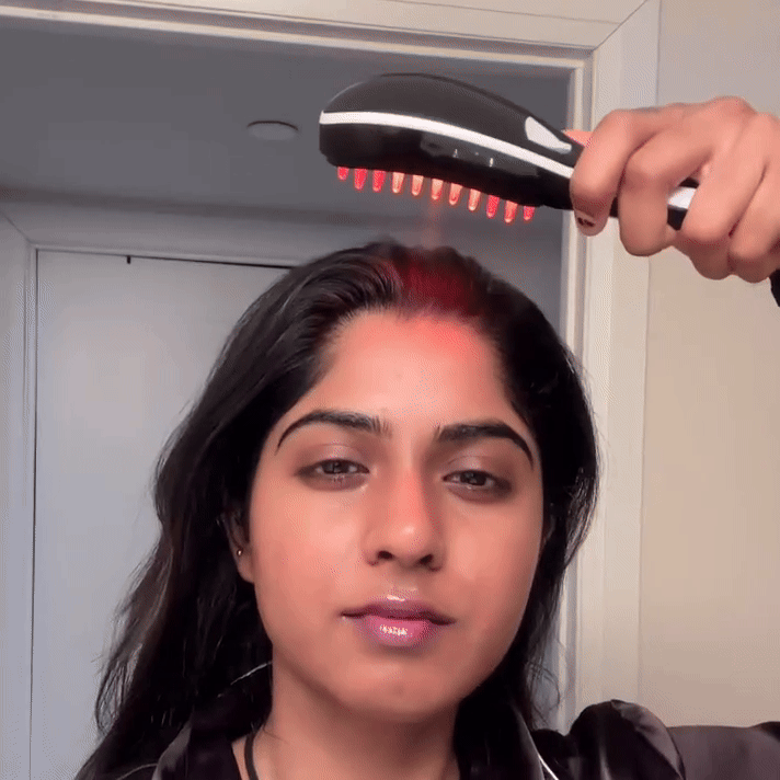 Rotes Licht Haarbürste für Wachstum mit Blauer Therapie und Serum | Lersk