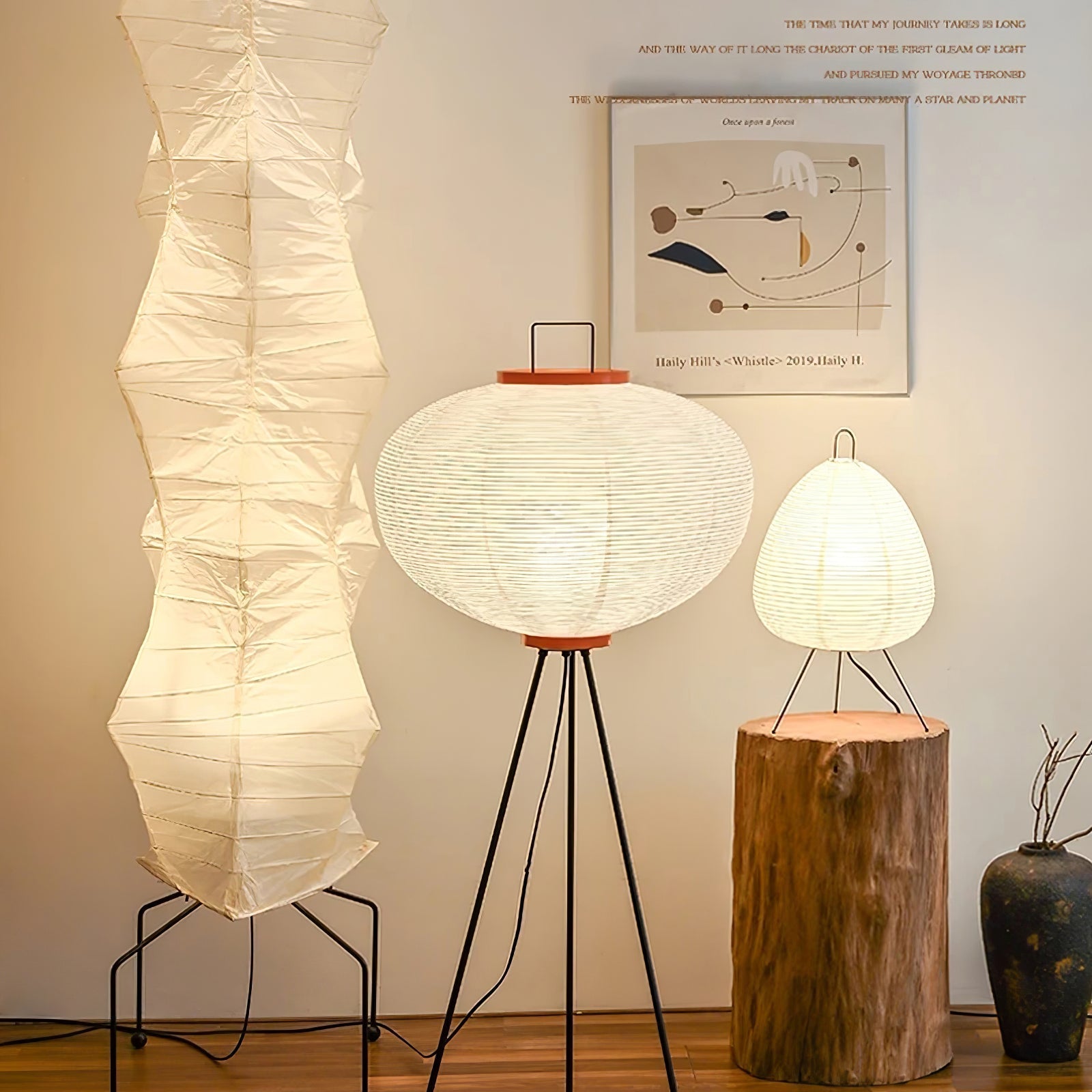 Kaze Rice Paper Floor Lamp - Japanese-Inspired Ambient Glow | Lersk