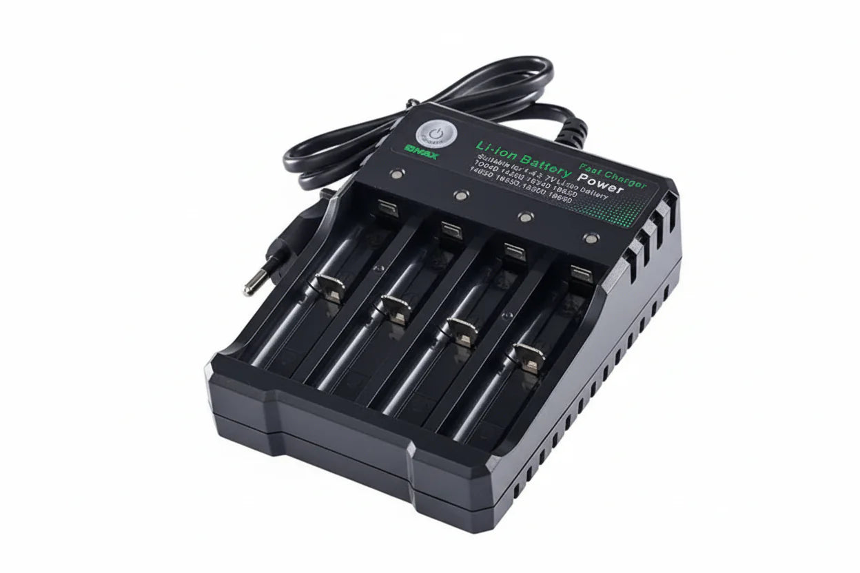 Ładowarka do akumulatorów Li-ion 18650, 4 sloty, zasilanie AC 110V/220V EU/US, podwójna, do ładowania 18650 3,7V 4,2V, akumulatorów 18500 | Lersk