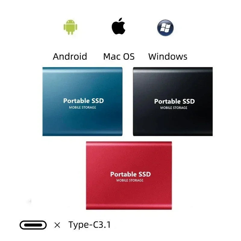 Tragbare SSD 128GB Externe Festplatte Speicher, Kompakt und Schnell, Beste Qualität Plus | Lersk