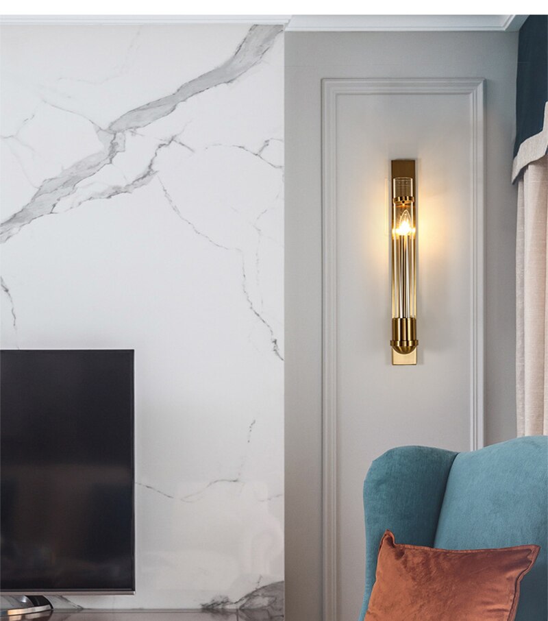 Aurelia Moderne LED Gold Wandlampe für Wohnzimmer | Lersk