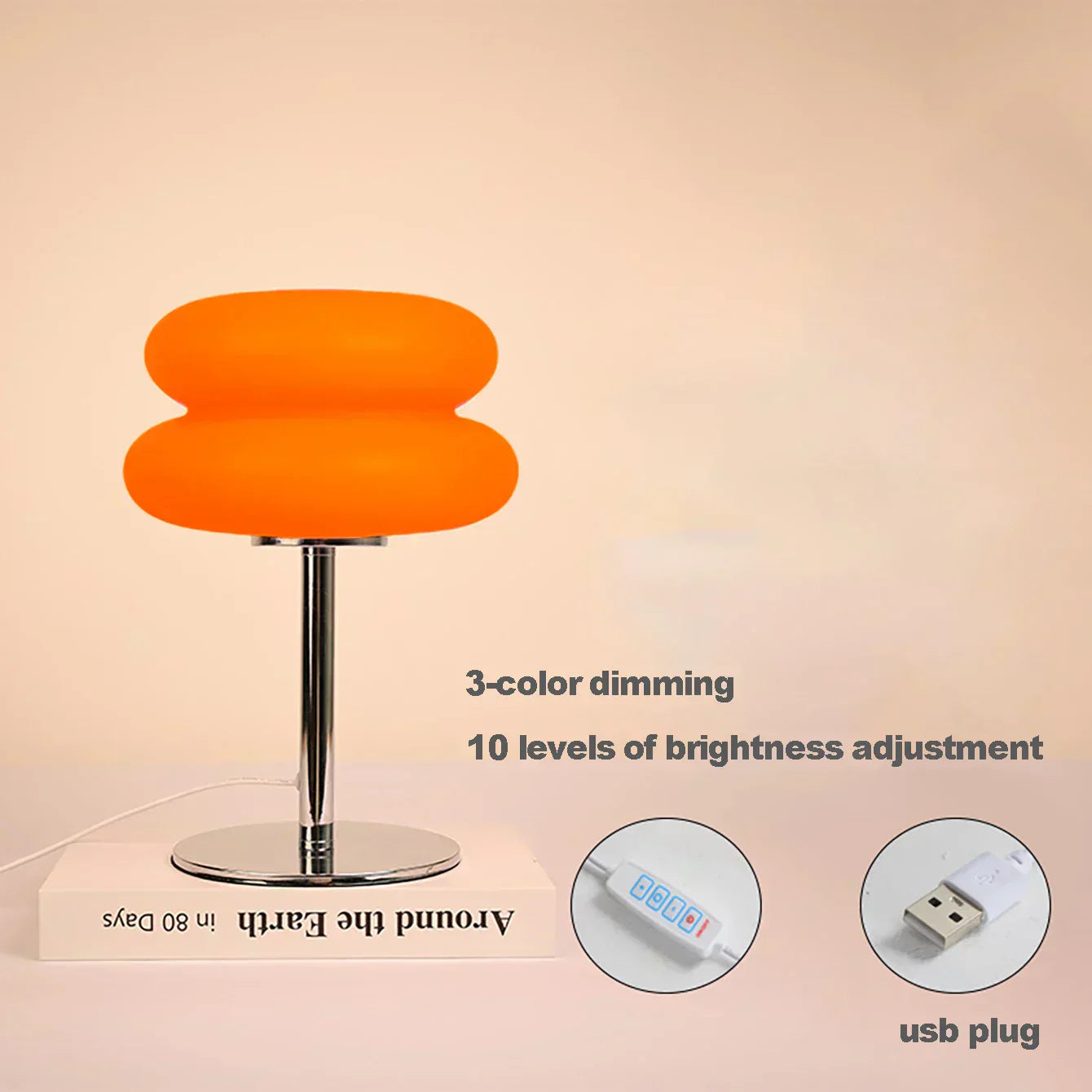 Elegant trefarvet dæmpbar bordlampe med 9 lysstyrkeniveauer til skrivebord og soveværelse | Lersk