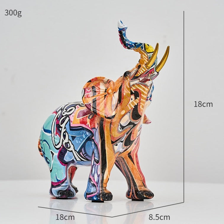 Aurella | Nordisk malet elefantstatue | Lersk