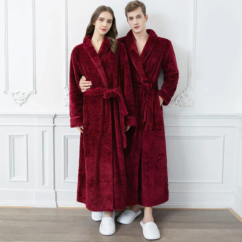 Halat de baie pentru maternitate CozyNest, flanel termic extra-lung | Lersk